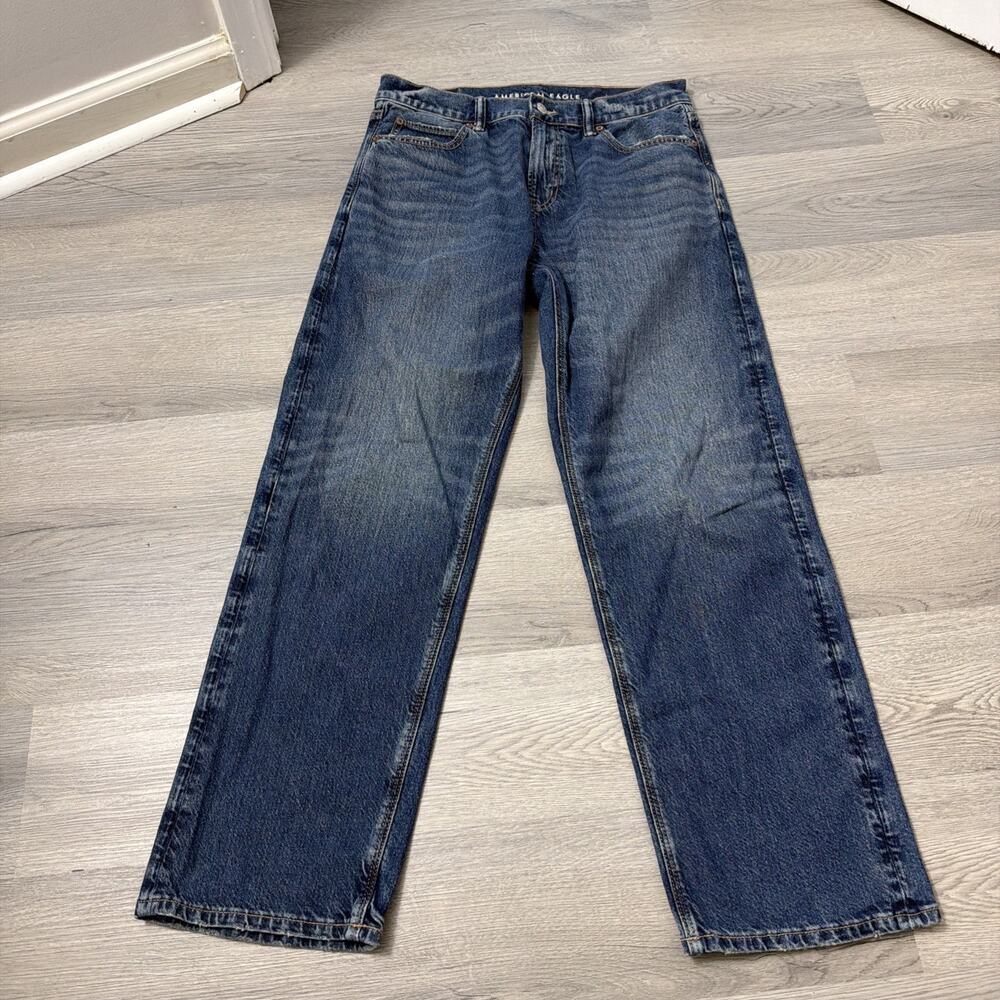 American Eagle Women's 4 AE Ex-Boyfriend Jean Rigid Strigid Light Wash Denim